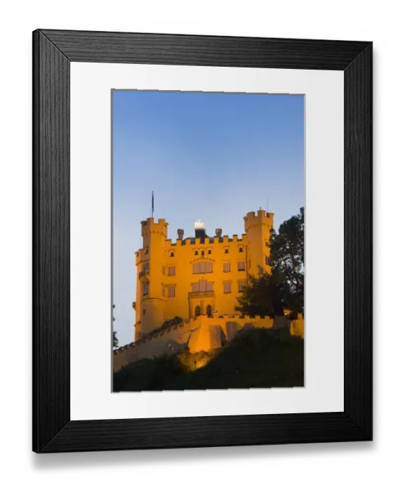 Framed Print : Germany, Bayern-Bavaria, Deutsche Alpenstrasse, Schwangau. Schloss Hohenschwangau castle, evening Framed Print : Germany, Bayern-Bavaria, Deutsche Alpenstrasse, Schwangau. Schloss Hohenschwangau castle, evening