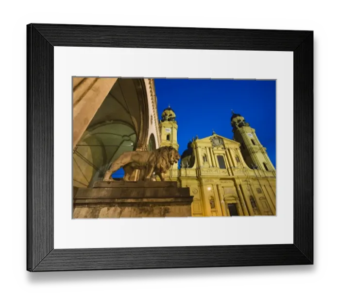 Framed Print : Germany, Bayern-Bavaria, Munich. Feldherrnhalle and Theatinerkirche St. Katejan church, evening Framed Print : Germany, Bayern-Bavaria, Munich. Feldherrnhalle and Theatinerkirche St. Katejan church, evening