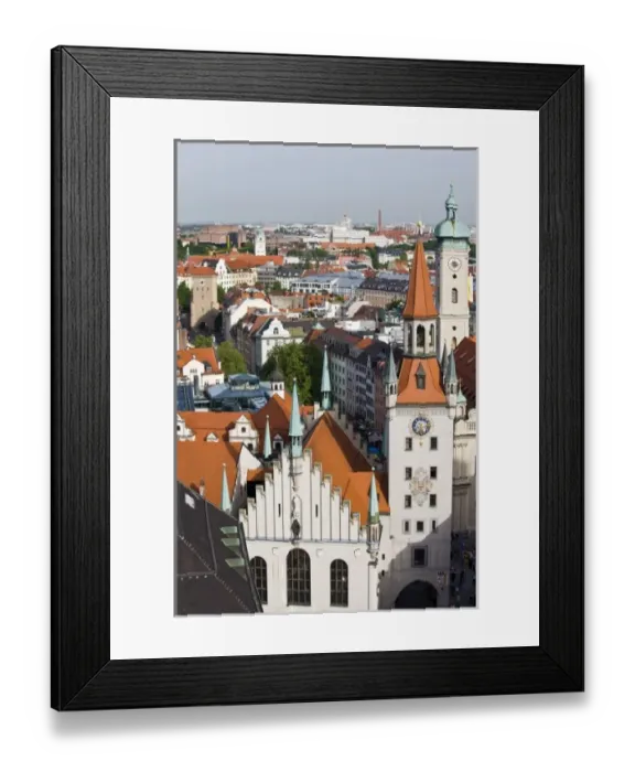 Framed Print : Germany, Bayern-Bavaria, Munich. View from New Town Hall tower, Old Town Hall