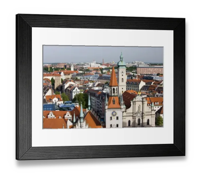 Framed Print : Germany, Bayern-Bavaria, Munich. View from New Town Hall tower, Old Town Hall Framed Print : Germany, Bayern-Bavaria, Munich. View from New Town Hall tower, Old Town Hall