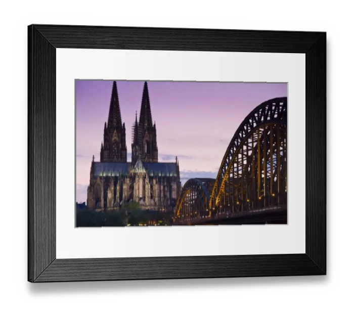 Framed Print : Germany, Nordrhein-Westfalen, Cologne. Cologne Cathedral and Hohenzollern Bridge, evening Framed Print : Germany, Nordrhein-Westfalen, Cologne. Cologne Cathedral and Hohenzollern Bridge, evening