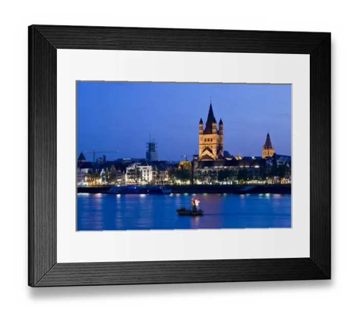 Framed Print : Germany, Nordrhein-Westfalen, Cologne. Evening over the Gross St. Martin church