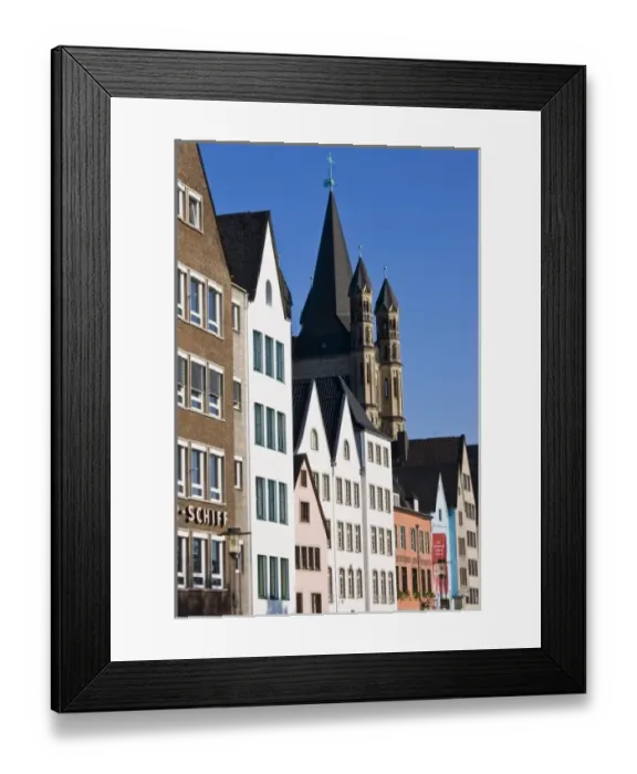 Framed Print : Germany, Nordrhein-Westfalen, Cologne. Rhein riverside buildings along Frankenwerft embankment Framed Print : Germany, Nordrhein-Westfalen, Cologne. Rhein riverside buildings along Frankenwerft embankment