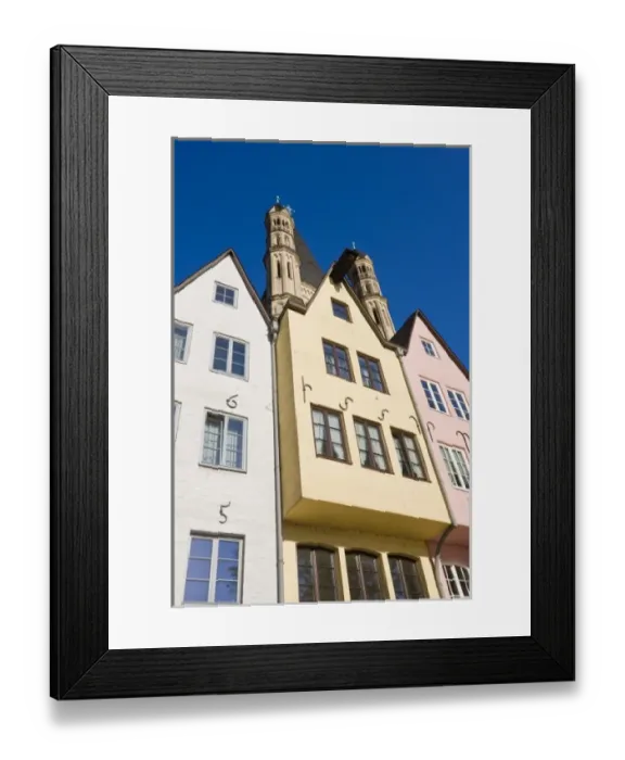 Framed Print : Germany, Nordrhein-Westfalen, Cologne. Rhein riverside buildings and Gross St. Martin Church Framed Print : Germany, Nordrhein-Westfalen, Cologne. Rhein riverside buildings and Gross St. Martin Church