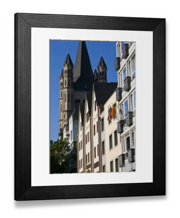 Framed Print : Germany, Nordrhein-Westfalen, Cologne. Rhein riverside buildings and Gross St. Martin Church Framed Print : Germany, Nordrhein-Westfalen, Cologne. Rhein riverside buildings and Gross St. Martin Church