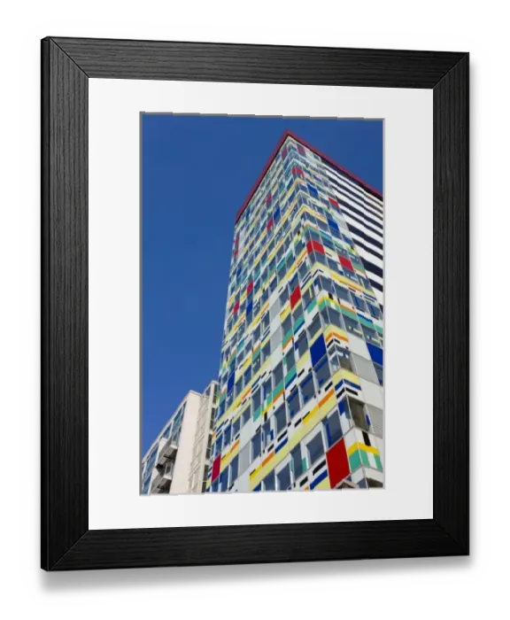 Framed Print : Germany, Nordrhein-Westfalen, Dusseldorf, Medienhafen. Colorium building by William Alsop