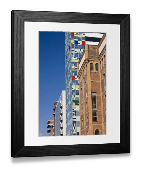 Framed Print : Germany, Nordrhein-Westfalen, Dusseldorf. Medienhafen, Colorium building by William Alsop