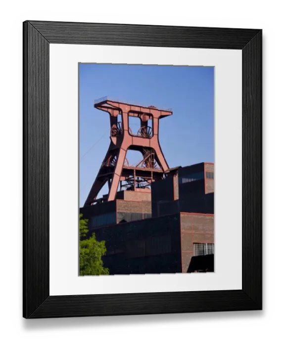 Framed Print : Germany, Nordrhein-Westfalen, Ruhr Basin, Essen. World Heritage Zollverein former coal mine
