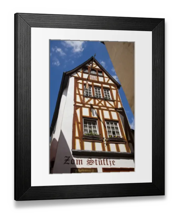 Framed Print : Germany, Rheinland-Pfaltz, Mosel River Valley, Cochem. Half Timbered House Framed Print : Germany, Rheinland-Pfaltz, Mosel River Valley, Cochem. Half Timbered House