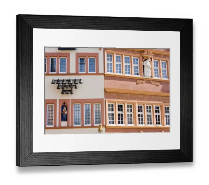 Framed Print : Germany, Rheinland-Pfaltz, Mosel River Valley, Trier. Hauptmarkt main square, building detail