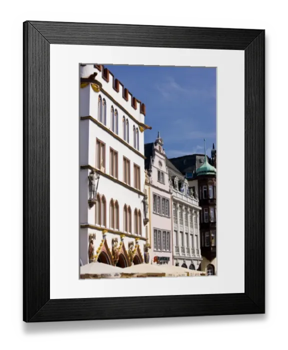 Framed Print : Germany, Rheinland-Pfaltz, Mosel River Valley, Trier. Hauptmarkt main square, building detail Framed Print : Germany, Rheinland-Pfaltz, Mosel River Valley, Trier. Hauptmarkt main square, building detail