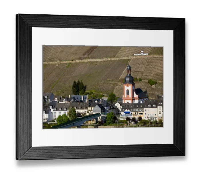 Framed Print : Germany, Rheinland-Pfaltz, Mosel River Valley, Zell am Mosel. Town view Framed Print : Germany, Rheinland-Pfaltz, Mosel River Valley, Zell am Mosel. Town view
