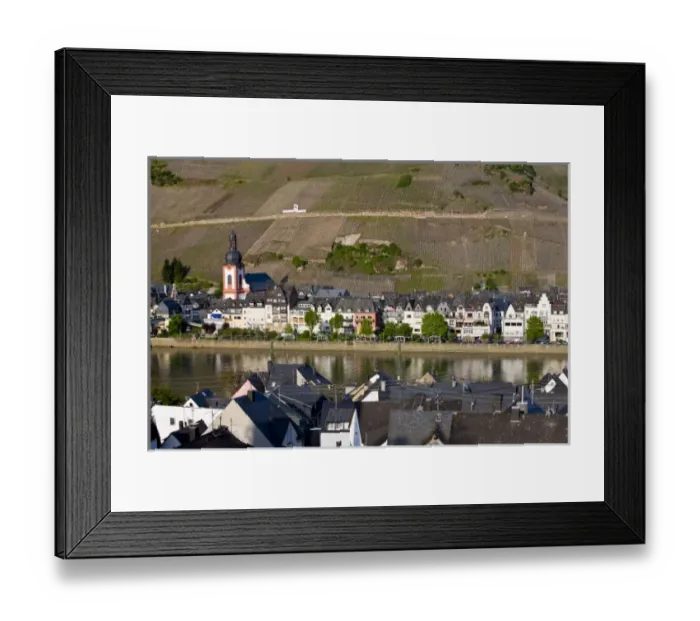 Framed Print : Germany, Rheinland-Pfaltz, Mosel River Valley, Zell am Mosel. Town view Framed Print : Germany, Rheinland-Pfaltz, Mosel River Valley, Zell am Mosel. Town view