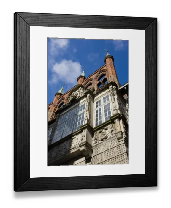 Framed Print : Germany, Schleswig-Holstein, Lubeck. Detail of Town Hall Framed Print : Germany, Schleswig-Holstein, Lubeck. Detail of Town Hall
