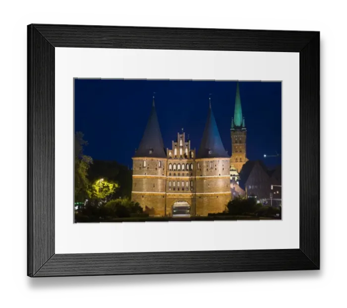 Framed Print : Germany, Schleswig-Holstein, Lubeck. Holstentor city gate