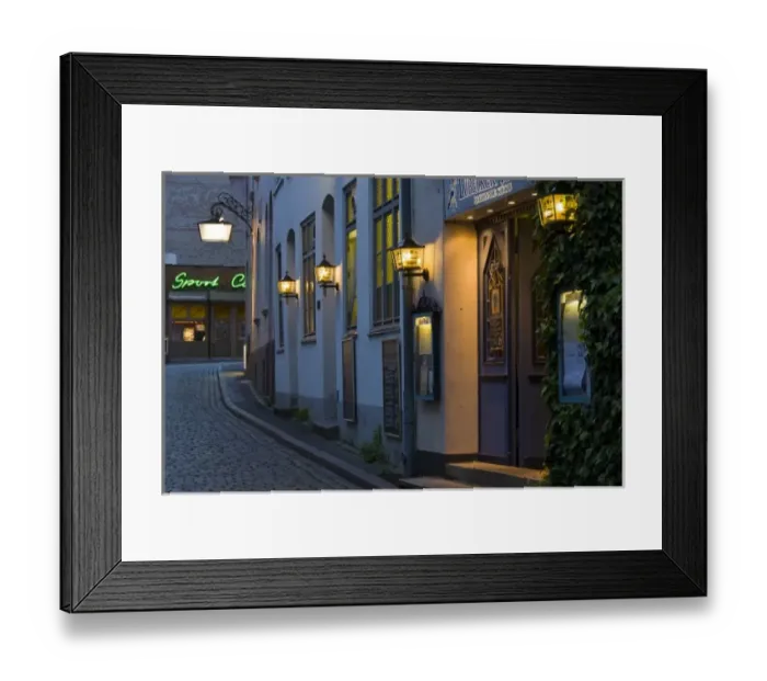 Framed Print : Germany, Schleswig-Holstein, Lubeck. Kleine Petersgrube street