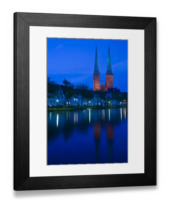 Framed Print : Germany, Schleswig-Holstein, Lubeck. Lubeck Dom cathedral and the Malerwinkel Painters Quarter