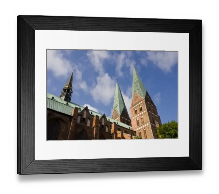 Framed Print : Germany, Schleswig-Holstein, Lubeck. Marienkirche church