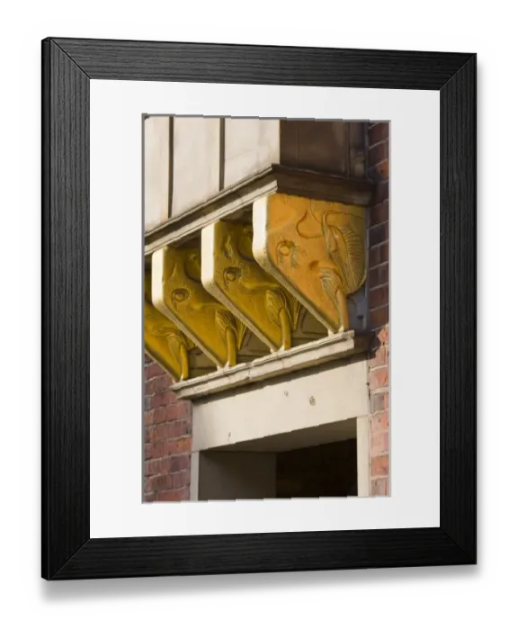 Framed Print : Germany, State of Bremen, Bremen. Bottcherstrasse entranceway detail
