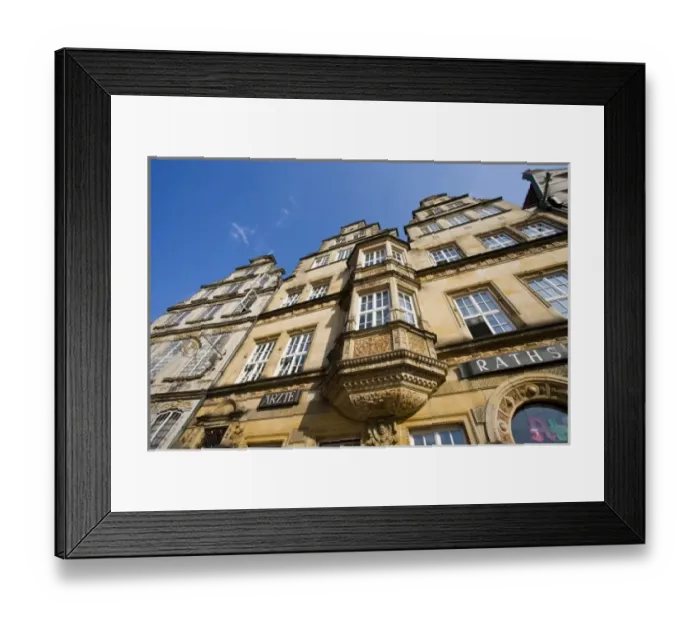 Framed Print : Germany, State of Bremen, Bremen. Building on the Marktplatz