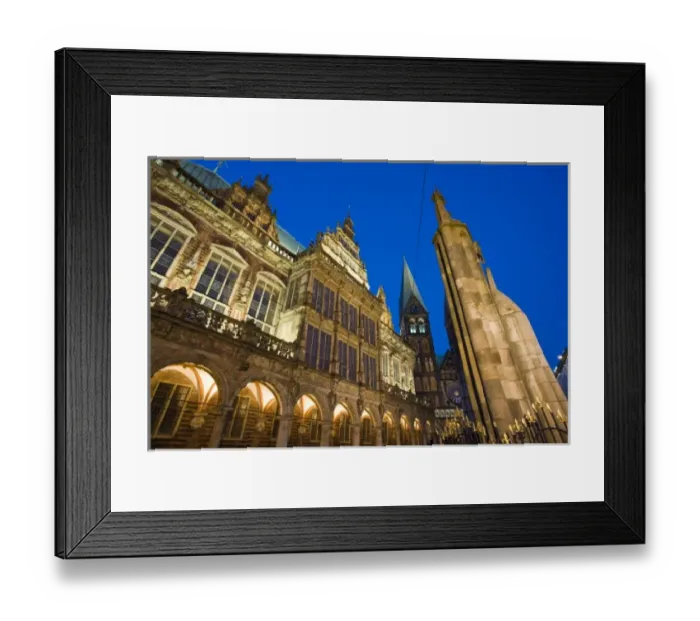 Framed Print : Germany, State of Bremen, Bremen. Marktplatz and Town Hall