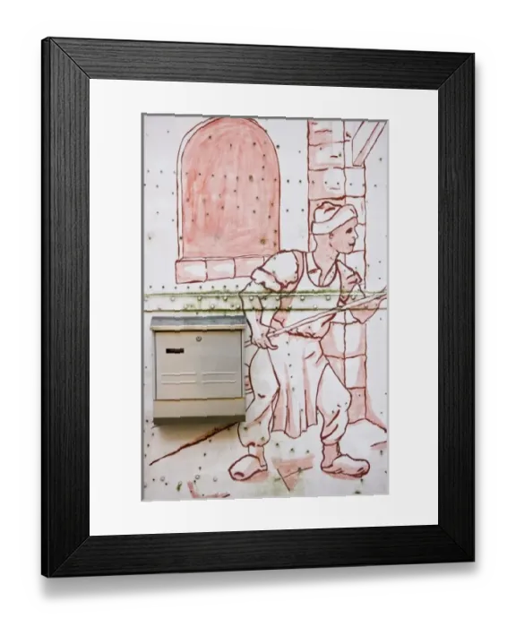 Framed Print : Germany, State of Bremen, Bremen. Schnoor waterfront area, bakery mailbox
