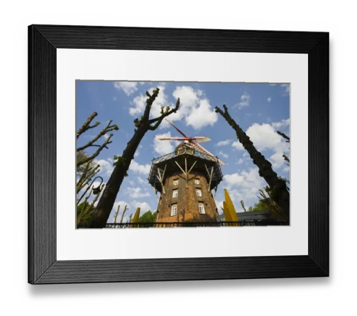 Framed Print : Germany, State of Bremen, Bremen. Town Windmill Framed Print : Germany, State of Bremen, Bremen. Town Windmill