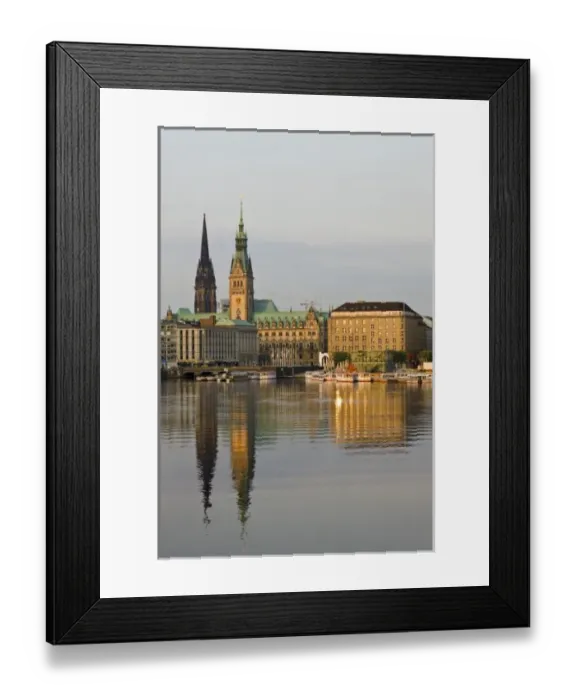 Framed Print : Germany, State of Hamburg, Hamburg. City from Binnenalster Lake