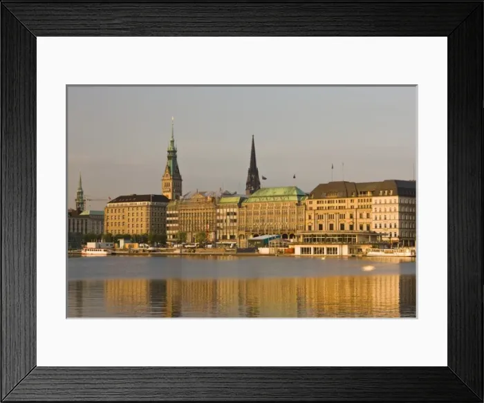 Framed Print : Germany, State of Hamburg, Hamburg. City from Binnenalster Lake Framed Print : Germany, State of Hamburg, Hamburg. City from Binnenalster Lake