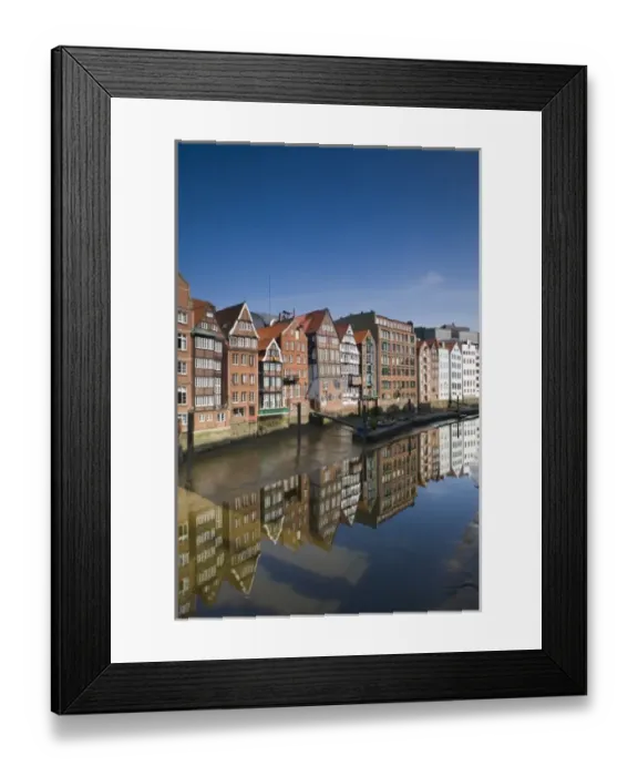 Framed Print : Germany, State of Hamburg, Hamburg. Nikolaifleet canal, warehouse buildings Framed Print : Germany, State of Hamburg, Hamburg. Nikolaifleet canal, warehouse buildings