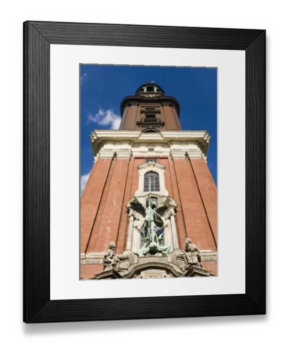 Framed Print : Germany, State of Hamburg, Hamburg. St. Michaeliskirche church tower