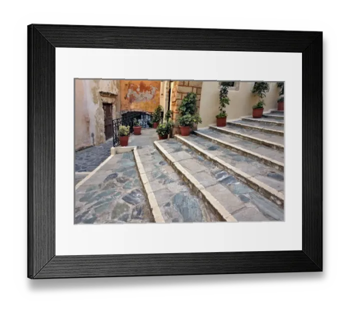 Framed Print : Steps and alleyway, Chania, Crete, Greece Framed Print : Steps and alleyway, Chania, Crete, Greece