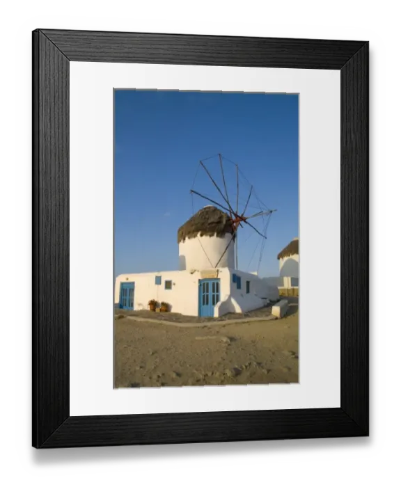 Framed Print : Beautiful windmills on the island of Mykonos, Greece Framed Print : Beautiful windmills on the island of Mykonos, Greece
