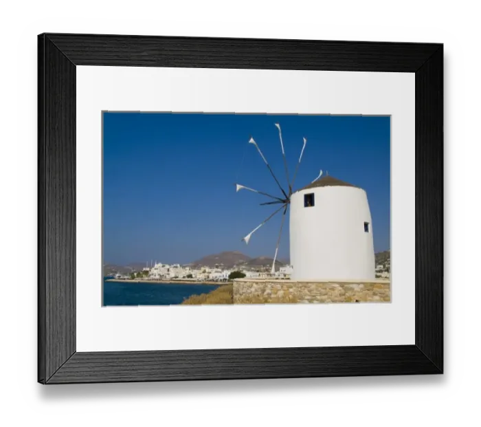 Framed Print : Europe, Greece, Cyclades Islands, Paros island, Paros Town. Windmill near the main city of Parikia Framed Print : Europe, Greece, Cyclades Islands, Paros island, Paros Town. Windmill near the main city of Parikia