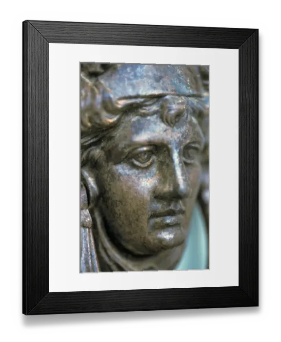 Framed Print : Greece, Patmos, Chora. Head of the god Apollo on door knocker Framed Print : Greece, Patmos, Chora. Head of the god Apollo on door knocker