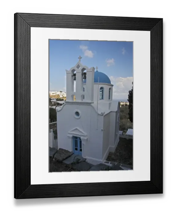 Framed Print : Greece, Sifnos, Apollonia. A Greek Orthodox village church on an autumn afternoon Framed Print : Greece, Sifnos, Apollonia. A Greek Orthodox village church on an autumn afternoon