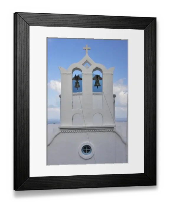 Framed Print : Greece, Sifnos, Apollonia. A traditional Cycladic bell tower in front of Greek Orthodox Framed Print : Greece, Sifnos, Apollonia. A traditional Cycladic bell tower in front of Greek Orthodox