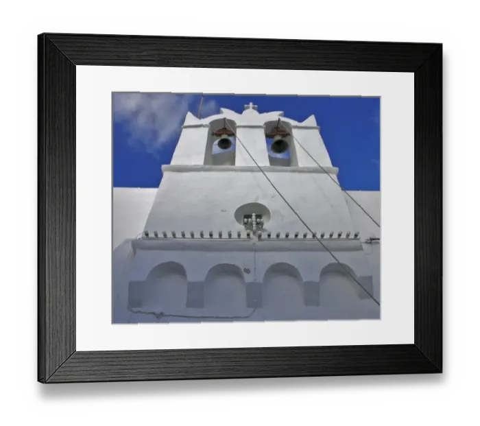 Framed Print : Greece, Sifnos, Apollonia. Bell tower of a nineteenth century traditional Greek Orthodox church Framed Print : Greece, Sifnos, Apollonia. Bell tower of a nineteenth century traditional Greek Orthodox church