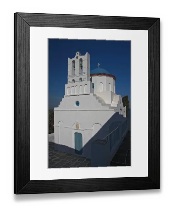 Framed Print : Greece, Sifnos. A traditional Greek Orthodox church reflects the afternoon autumn sun Framed Print : Greece, Sifnos. A traditional Greek Orthodox church reflects the afternoon autumn sun