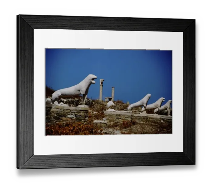 Framed Print : Greece, Aegean Sea, Delos, Tarrace of the Lions. Famous lion statues Framed Print : Greece, Aegean Sea, Delos, Tarrace of the Lions. Famous lion statues