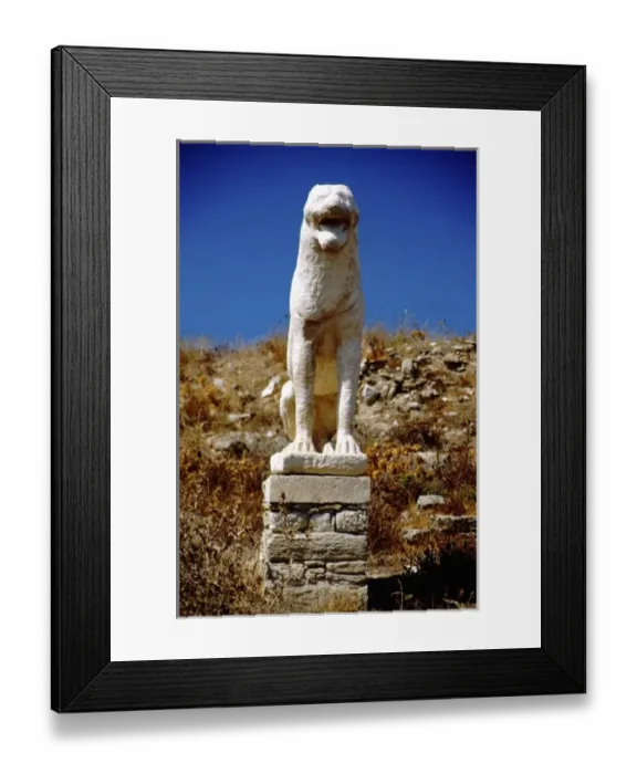 Framed Print : Greece, Aegean Sea, Delos, Tarrace of the Lions, famous marble lion statue Framed Print : Greece, Aegean Sea, Delos, Tarrace of the Lions, famous marble lion statue