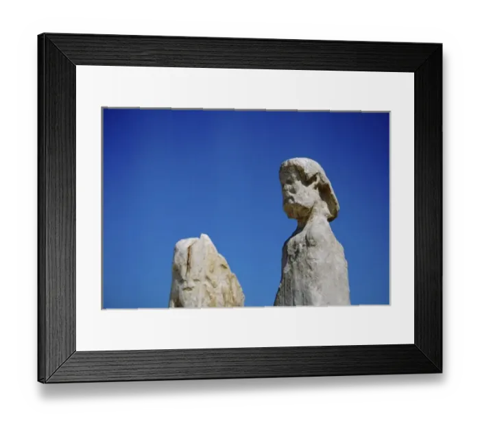 Framed Print : Greece, Aegean Sea, Delos. Marble statues along the Sacred Way