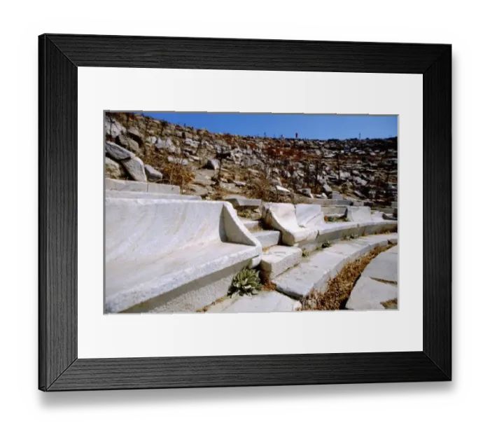 Framed Print : Greece, Aegean Sea, Delos, Theatre District. Theatre ruins Framed Print : Greece, Aegean Sea, Delos, Theatre District. Theatre ruins