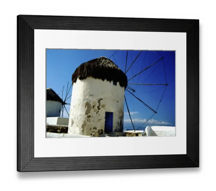 Framed Print : Greece, Aegean Sea, Mykonos. Famous windmills of Mykonos Framed Print : Greece, Aegean Sea, Mykonos. Famous windmills of Mykonos