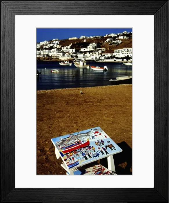 Framed Print : Greece, EU, Aegean Sea, Mykonos. Beach art Framed Print : Greece, EU, Aegean Sea, Mykonos. Beach art