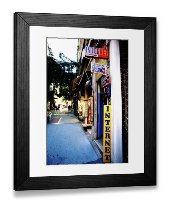 Framed Print : Greece, Aegean Sea, Athens. Internet Cafe in the Plaka Framed Print : Greece, Aegean Sea, Athens. Internet Cafe in the Plaka