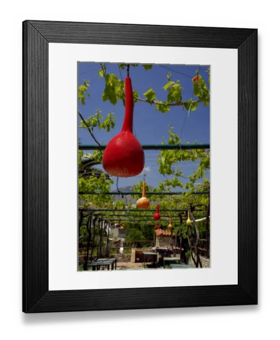 Framed Print : Europe, Greece, Crete (aka Kriti). Small village of Kato Aites, local taverna with Framed Print : Europe, Greece, Crete (aka Kriti). Small village of Kato Aites, local taverna with