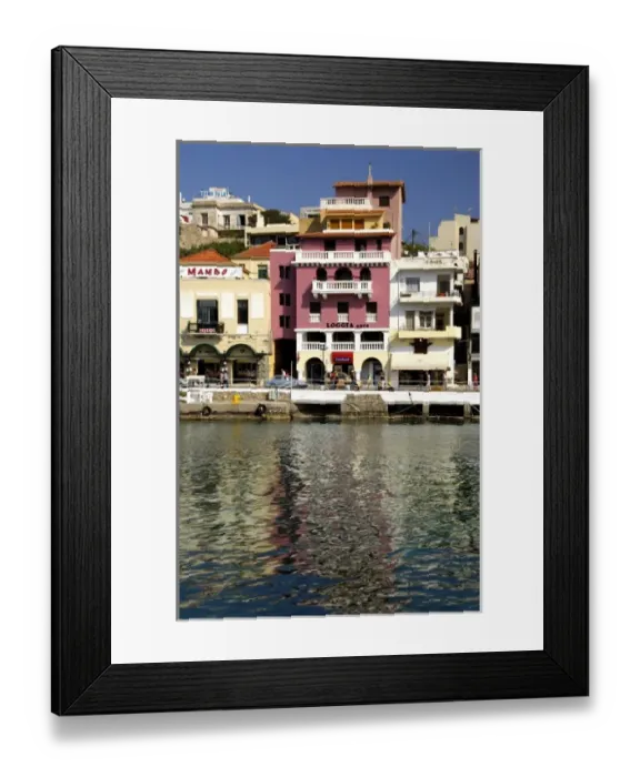 Framed Print : Europe, Greece, Crete (aka Kriti). Port city of Agios Nikolaos located on the Gulf of Mirabello Framed Print : Europe, Greece, Crete (aka Kriti). Port city of Agios Nikolaos located on the Gulf of Mirabello