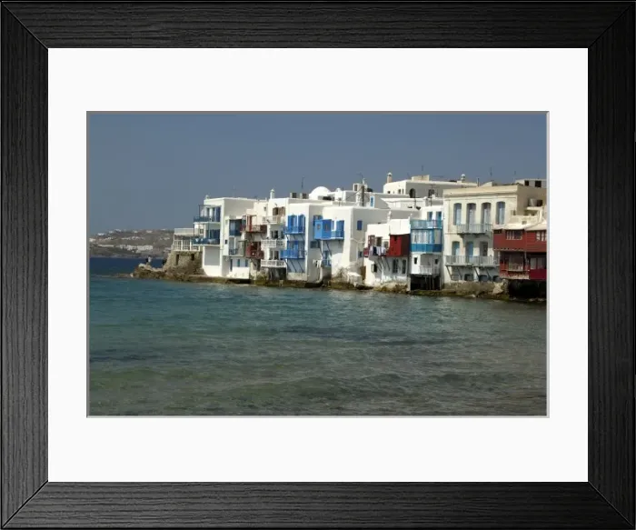 Framed Print : Europe, Greece, Mykonos. Views of the seaside area called Little Venice Framed Print : Europe, Greece, Mykonos. Views of the seaside area called Little Venice