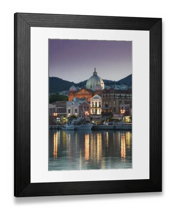 Framed Print : GREECE, Northeastern Aegean Islands, LESVOS (Mytilini), Mytilini Town: Waterfront